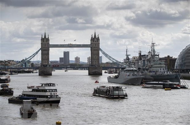 Quang cảnh trên sông Thames ở London, Anh ngày 12/9/2020. (Ảnh: THX/TTXVN)