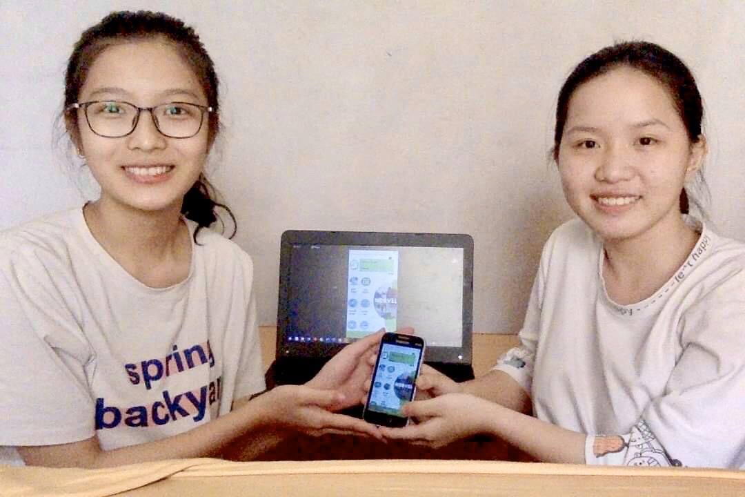Hai em Lô Vũ Bình Minh, Nguyễn Thùy An đạt giải Nhất Hội thi Tin học trẻ TX Đông Triều năm 2020 với sản phẩm 