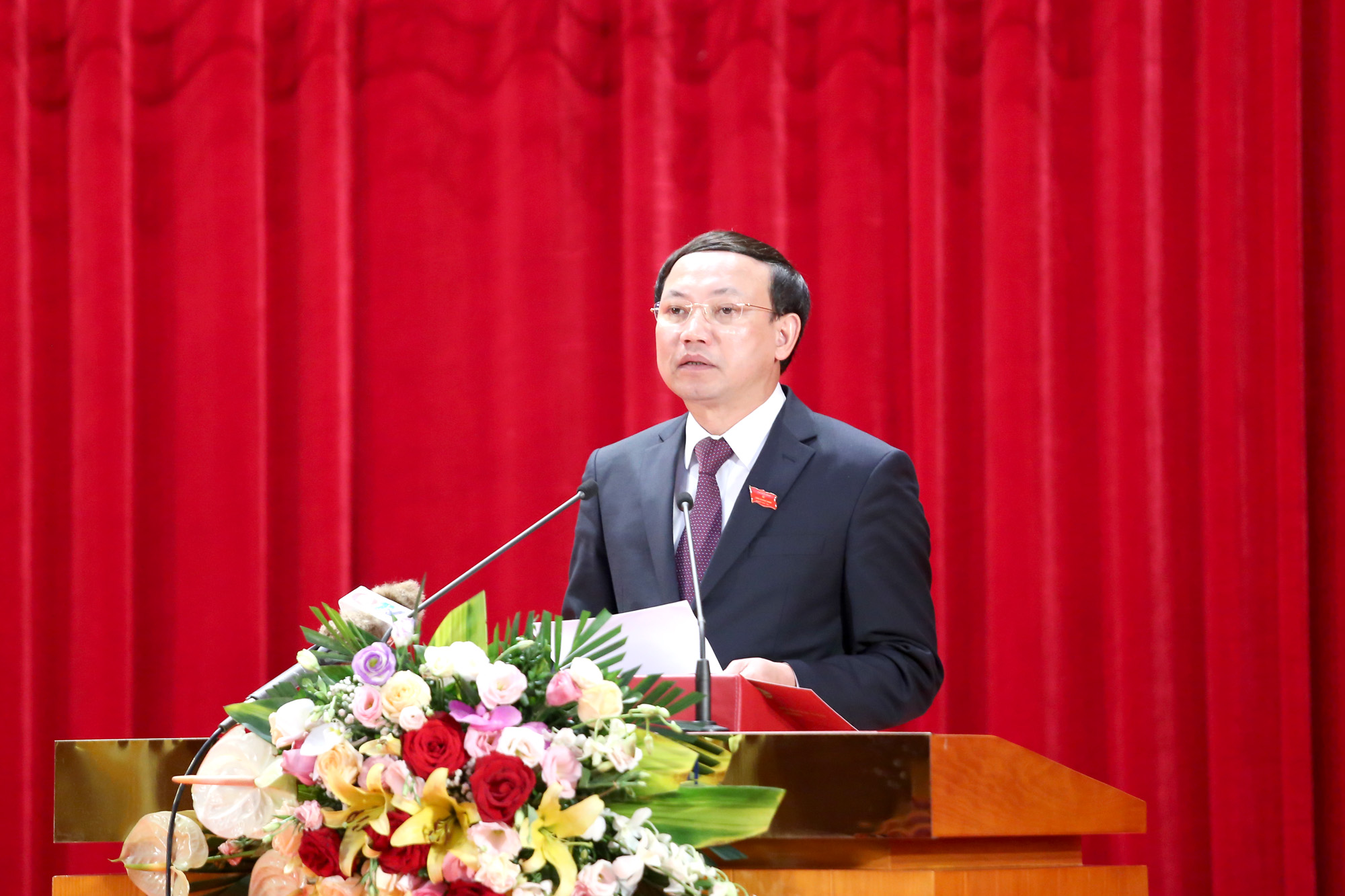 Đồng chí Nguyễn Xuân Ký, Bí thư Tỉnh ủy, Chủ tịch HĐND tỉnh, phát biểu bế mạc kỳ họp