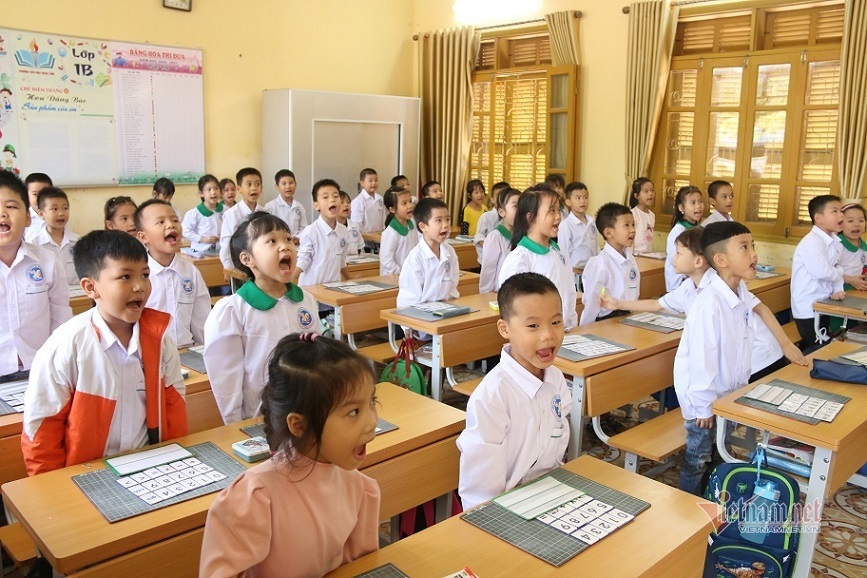 Giờ học Toán sôi động của các học sinh Trường Tiểu học Ngọc Sơn, quận Kiến An, TP Hải Phòng. Ảnh: Thanh Hùng