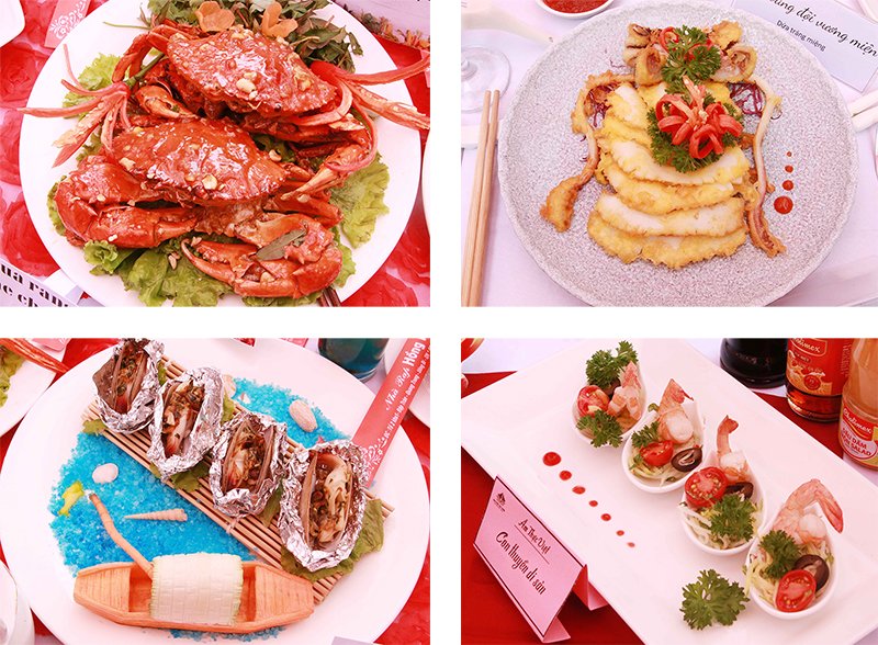 Hải sản của Quảng Ninh là nguyên liệu chính trong các món ăn.
