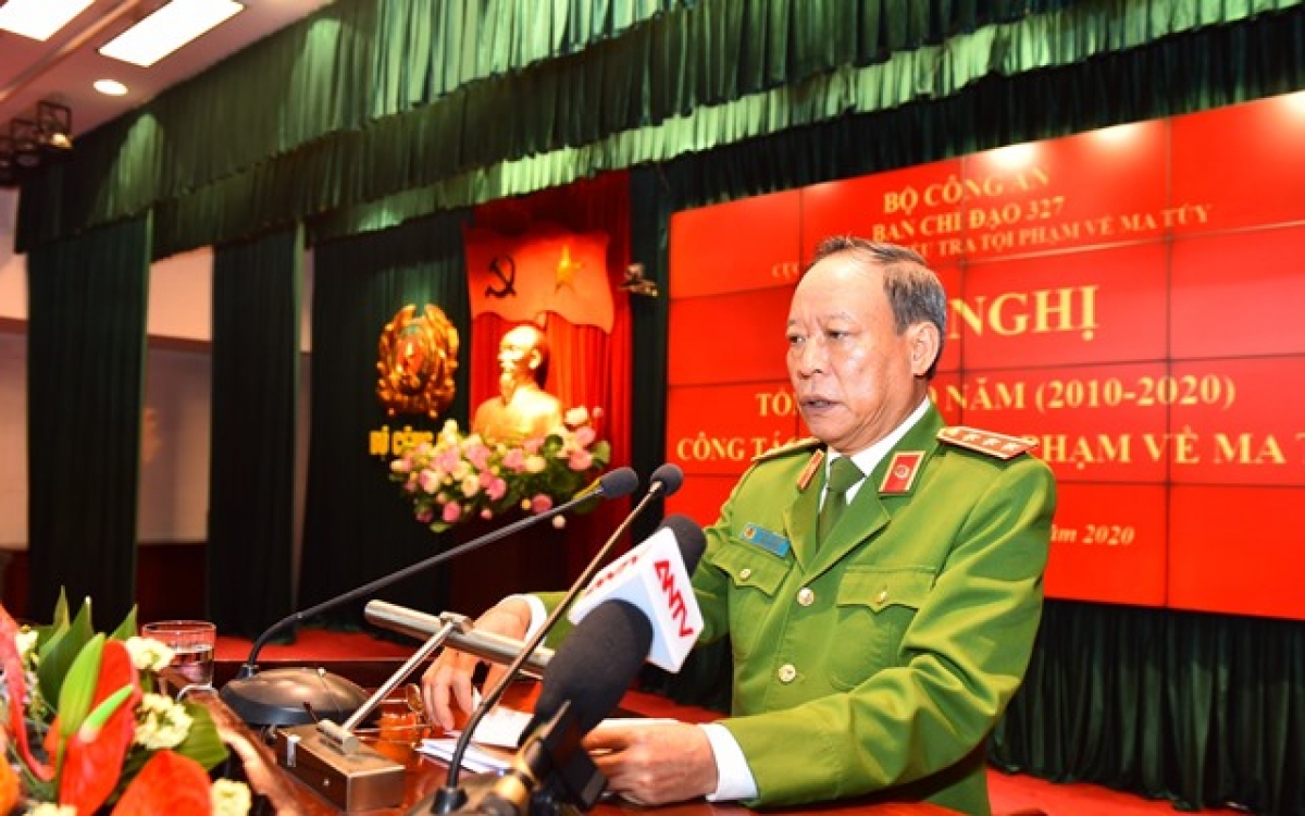 Thứ trưởng Bộ Công an Lê Quý Vương phát biểu chỉ đạo hội nghị.