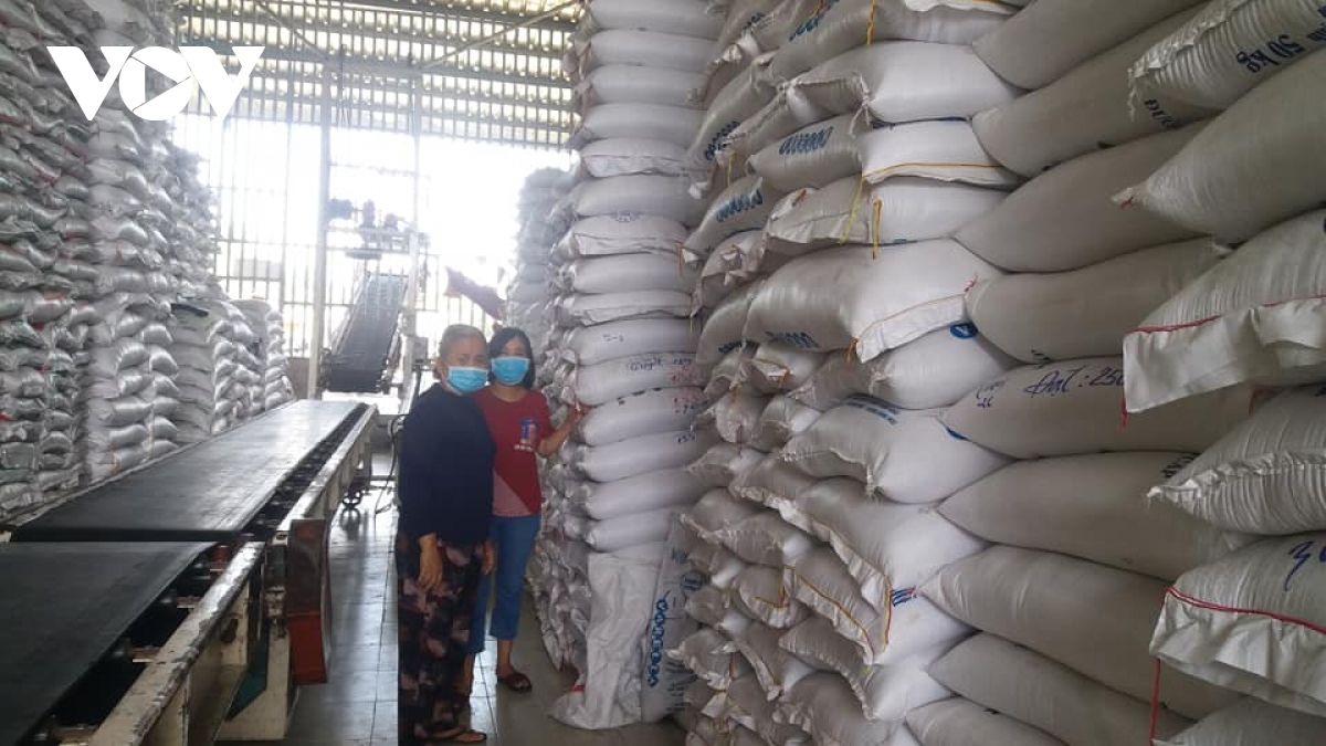Nhiều kho chứa đầy gạo để phục vụ thị trường xuất khẩu. (Ảnh: Nhật Trường).
