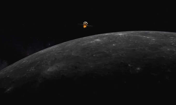Minh họa tàu Hằng Nga 5 tiến vào quỹ đạo Mặt Trăng. Ảnh: Chương trình Thám hiểm Mặt Trăng Trung Quốc.