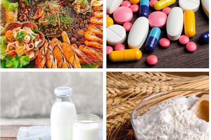 Hải sản, sữa, bột mì, thuốc hay vắc xin là các tác nhân dễ gây dị ứng cho trẻ em. Ảnh đồ họa: H. Giang