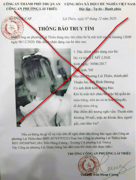 Thông báo giả.