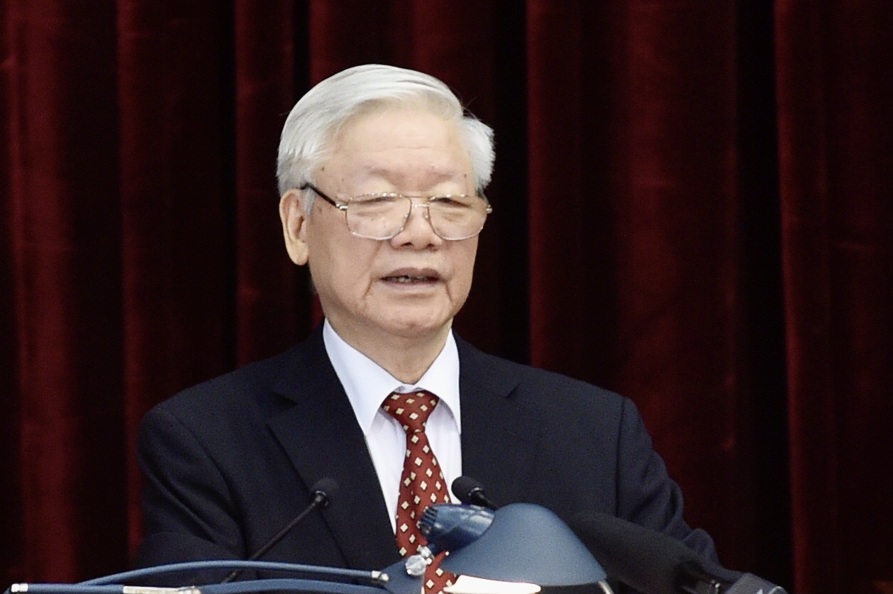 Tổng Bí thư, Chủ tịch nước Nguyễn Phú Trọng phát biểu khai mạc Hội nghị Trung ương lần thứ 14. Ảnh: VGP/Nhật Bắc