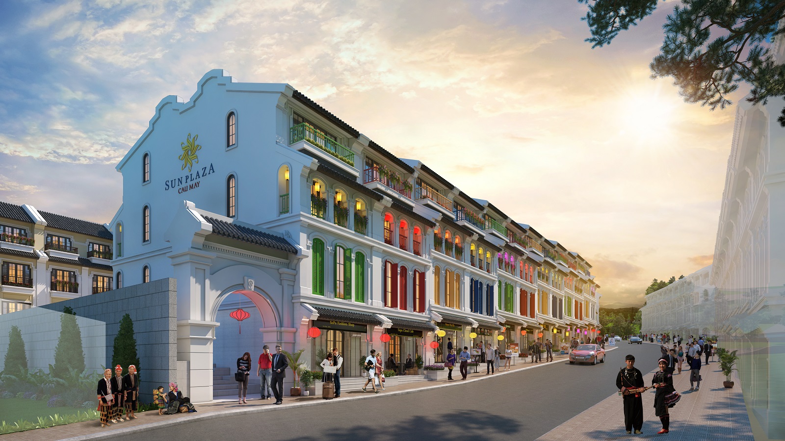 Shophouse Sun Plaza Cau May có vị trí và thiết kế rất thuận lợi cho kinh doanh nhượng quyền thương hiệu.
