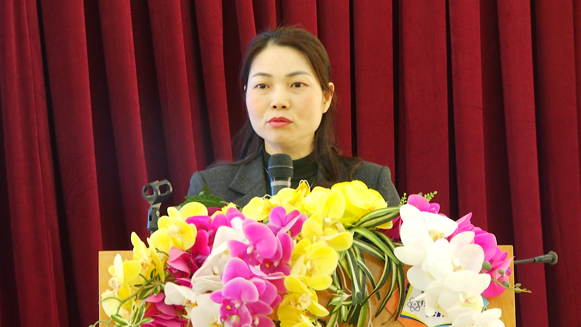 Đồng chí Nguyễn Thị Thúy, Giám đốc Sở Giáo dục đào tạo tỉnh phát biểu tại lễ khai mạc