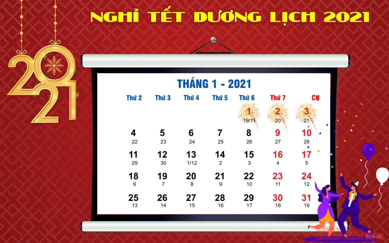 Các ngày nghỉ lễ, Tết trong năm 2021