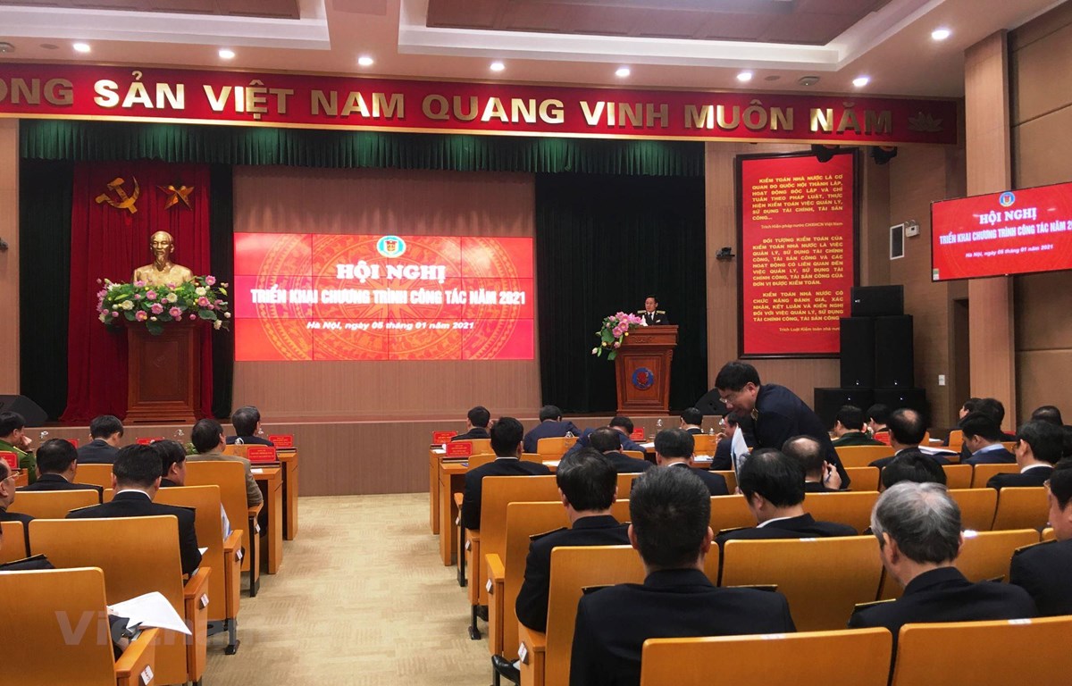 Hội nghị triển khai công tác Kiểm toán Nhà nước năm 2021, ngày 5/1. (Ảnh: PV/Vietnam+)