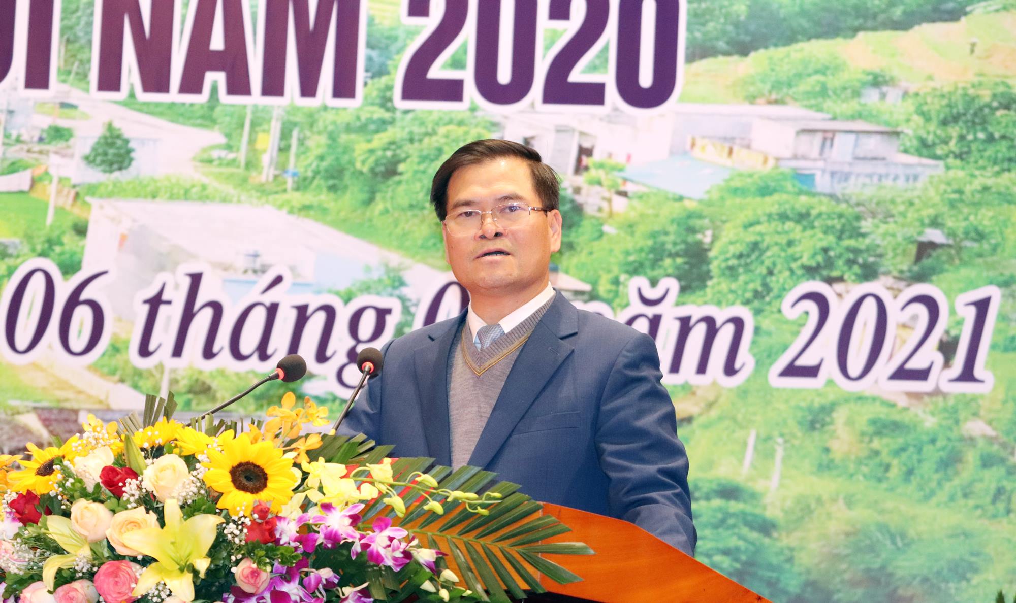 Đồng chí Bùi Văn Khắng, Phó Chủ tịch UBND tỉnh phát biểu kết luận hội nghị.