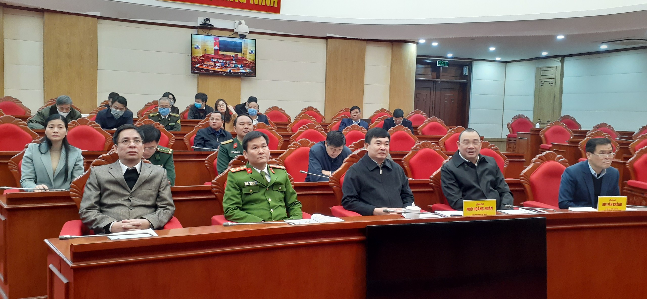 Đồng chí Ngô Hoàng Ngân, Phó Bí thư thường trực Tỉnh ủy dự hội nghị tại điểm cầu Quảng Ninh