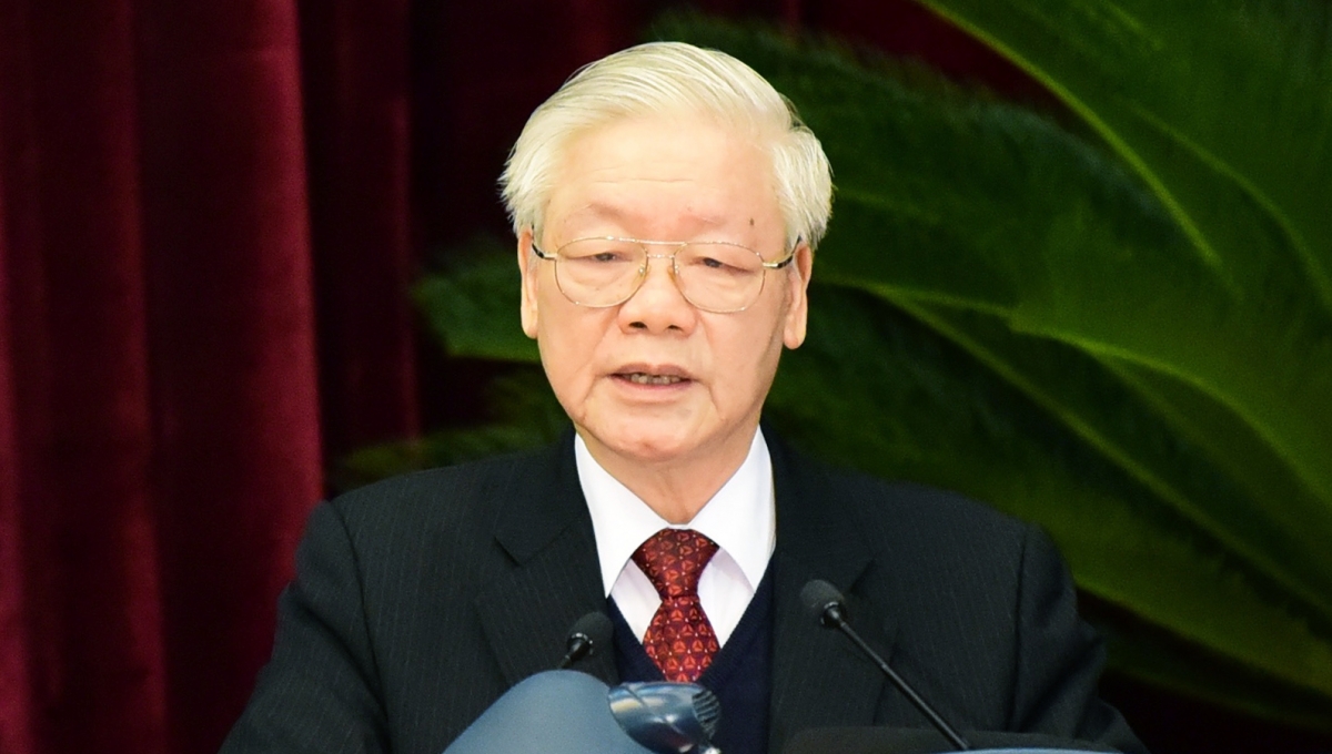 Tổng Bí thư, Chủ tịch nước Nguyễn Phú Trọng phát biểu bế mạc Hội nghị Trung ương 15. Ảnh: Ngọc Thành