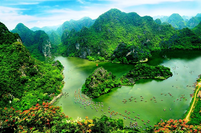 Khu cảnh tuyệt đẹp của Quần thể danh thắng Tràng An - Di sản văn hóa và thiên nhiên thế giới tại Ninh Bình.