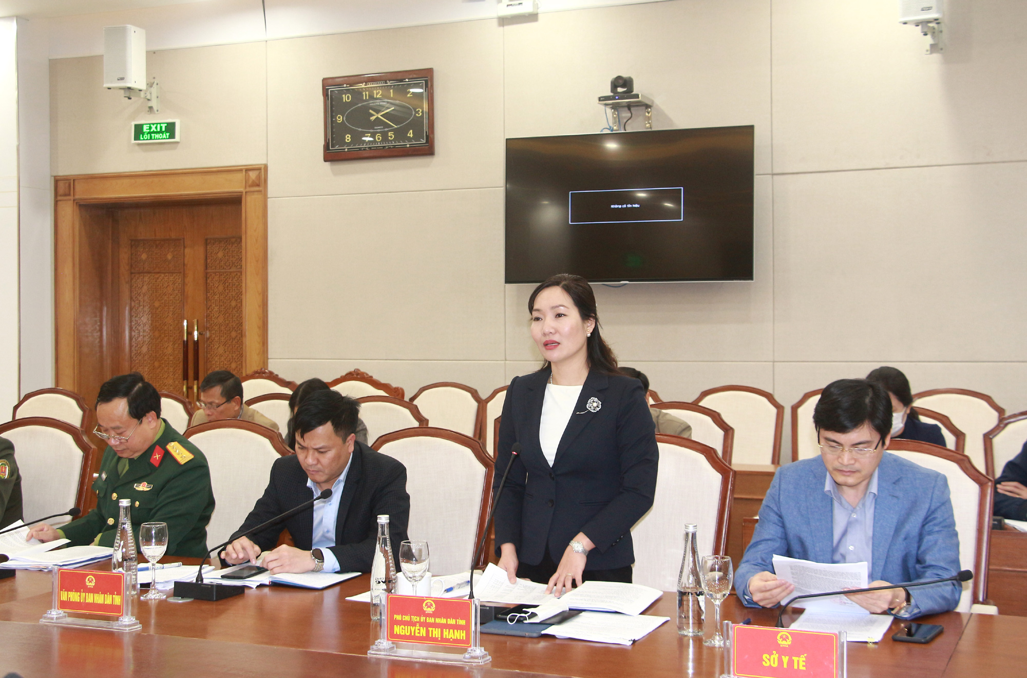Đồng chí Nguyễn Thị Hạnh, Phó Chủ tịch UBND tỉnh, phát biểu tại buổi làm việc.