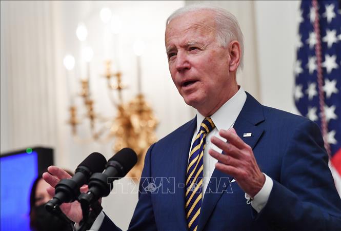 Tổng thống Mỹ Joe Biden phát biểu tại Nhà Trắng ở Washington, DC, ngày 22/1/2021. Ảnh: AFP/TTXVN