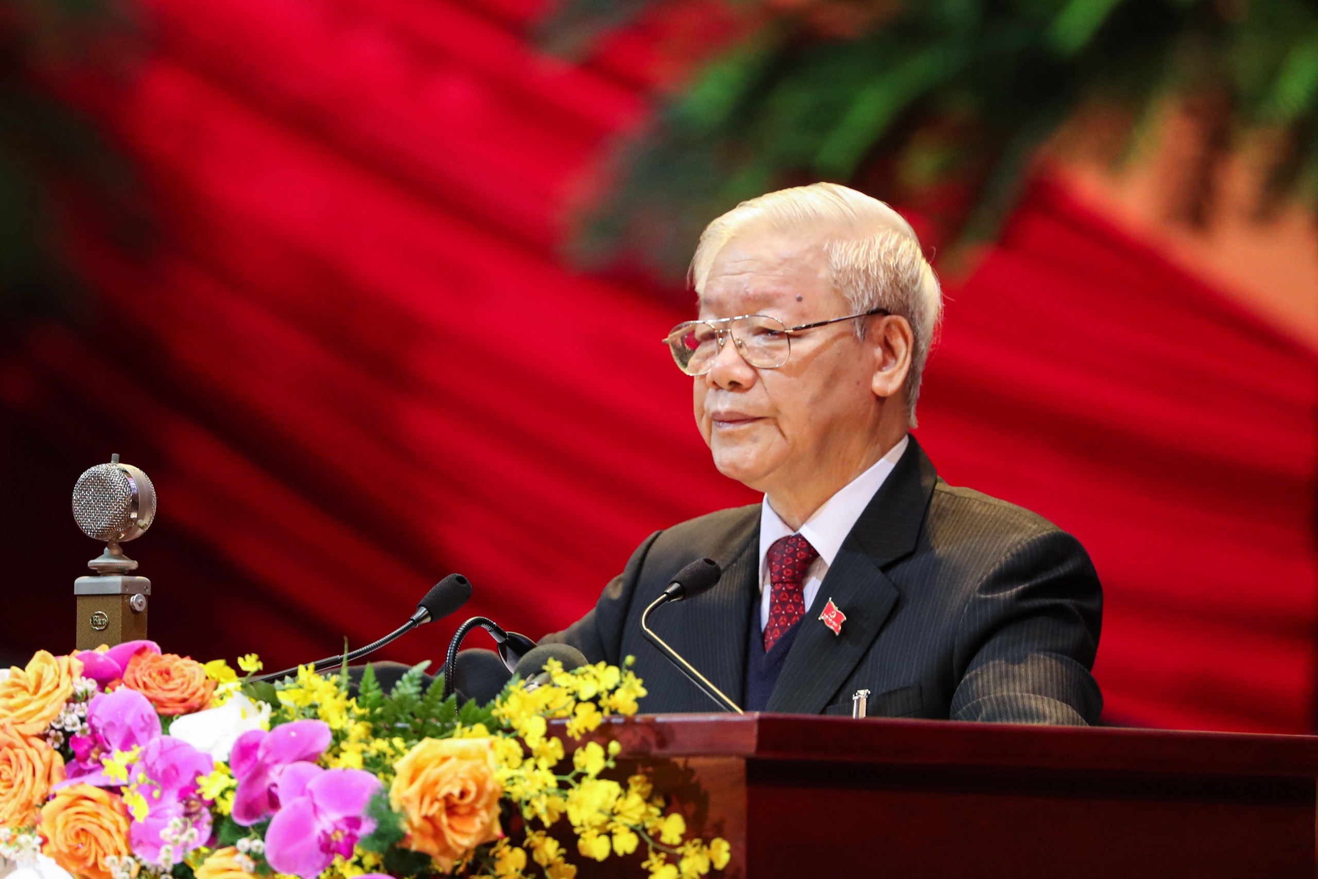 Tổng Bí thư, Chủ tịch nước Nguyễn Phú Trọng phát biểu tại phiên khai mạc Đại hội. Ảnh: VGP/Nhật Bắc