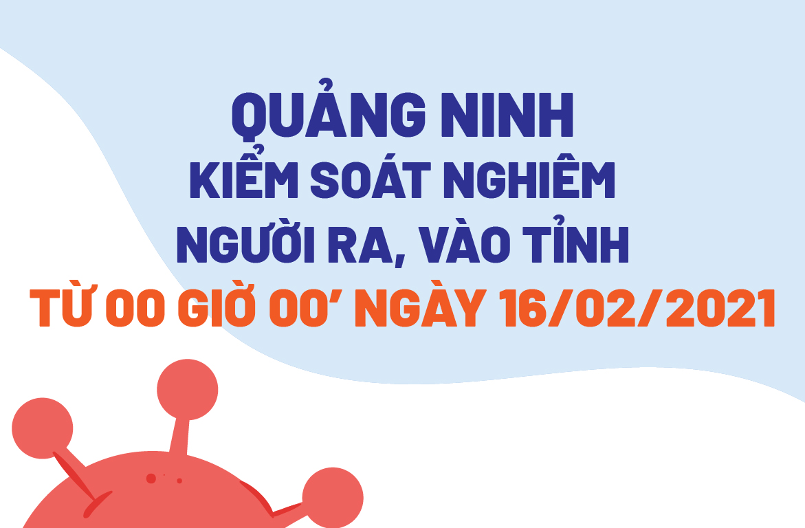 Quảng Ninh kiểm soát nghiêm người ra, vào tỉnh từ 00 giờ 00' ngày 16/02/2021