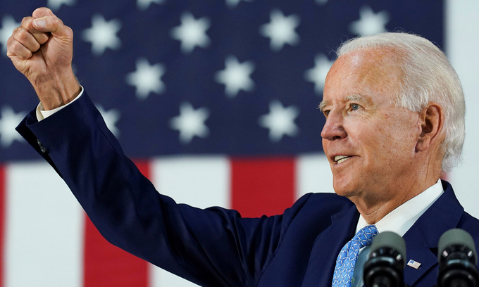 Joe Biden trong cuộc vận động tranh cử tại Wilmington, bang Delaware tháng 6/2020. Ảnh: Reuters.