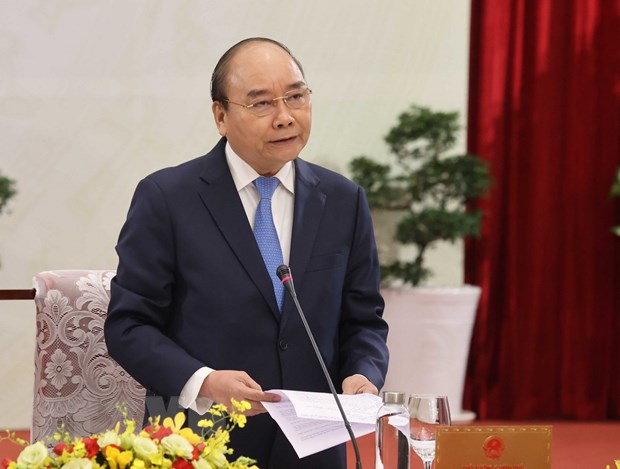 Thủ tướng Nguyễn Xuân Phúc phát biểu tại cuộc “Đối thoại 2045.” (Ảnh: Thống Nhất/TTXVN)