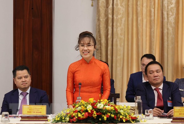 Bà Nguyễn Phương Thảo, Tổng giám đốc Công ty Cổ phần hàng không Vietjet phát biểu. (Ảnh: Thống Nhất/TTXVN)