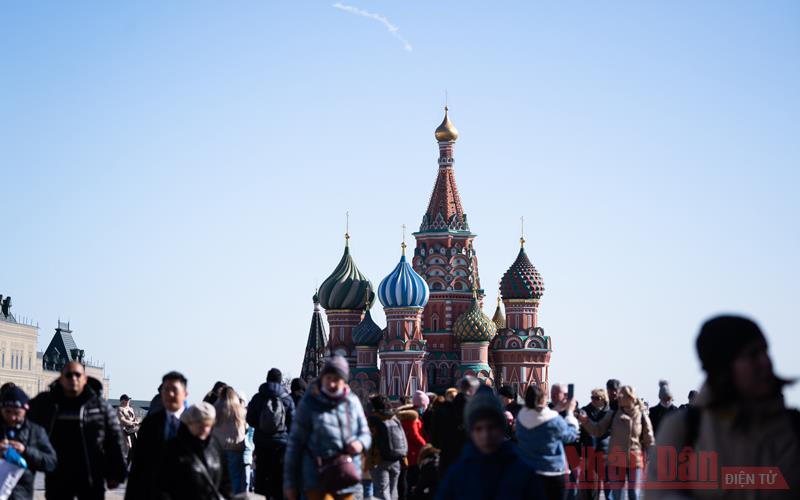 Quảng trường Đỏ ở thủ đô Moscow một ngày cuối tháng 3-2021. (Ảnh: Thanh Thể)