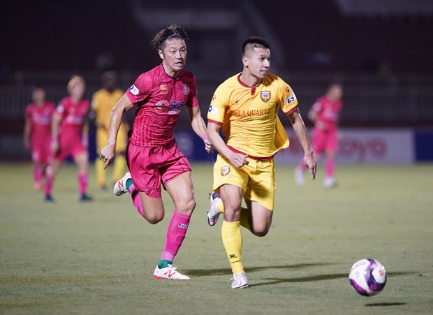 Hồng Lĩnh Hà Tĩnh đang đứng cuối bảng xếp hạng V-League 2021 với chỉ 6 điểm. (Ảnh: VPF)
