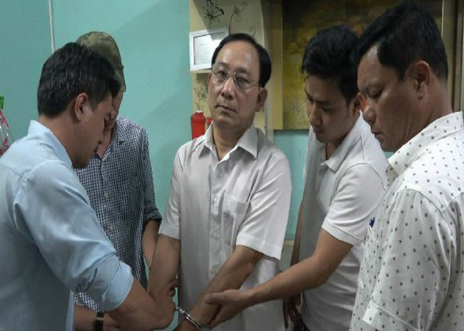 Ông Nguyễn Văn Ngưu, Giám đốc Bệnh viện đa khoa khu vực Cai Lậy lúc bị bắt.