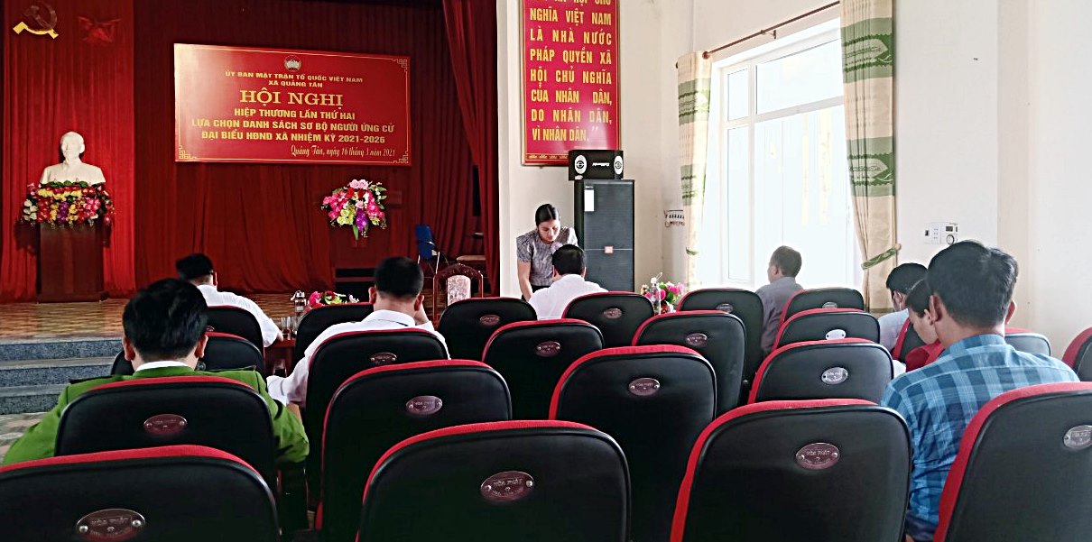Hội nghị hiệp thương lần thứ 2, lựa chọn danh sách sơ bộ người ứng cử đại biểu HĐND xã Quảng Tân, nhiệm kỳ 2021-2025.
