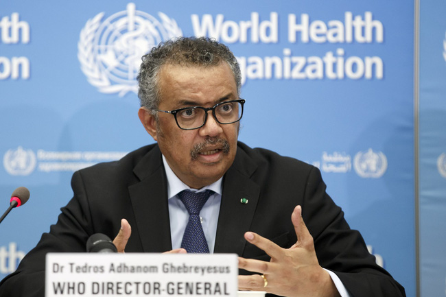 Ông Tedros Adhanom Ghebreyesus, Tổng Giám đốc Tổ chức Y tế Thế giới (WHO). (Ảnh: AP)