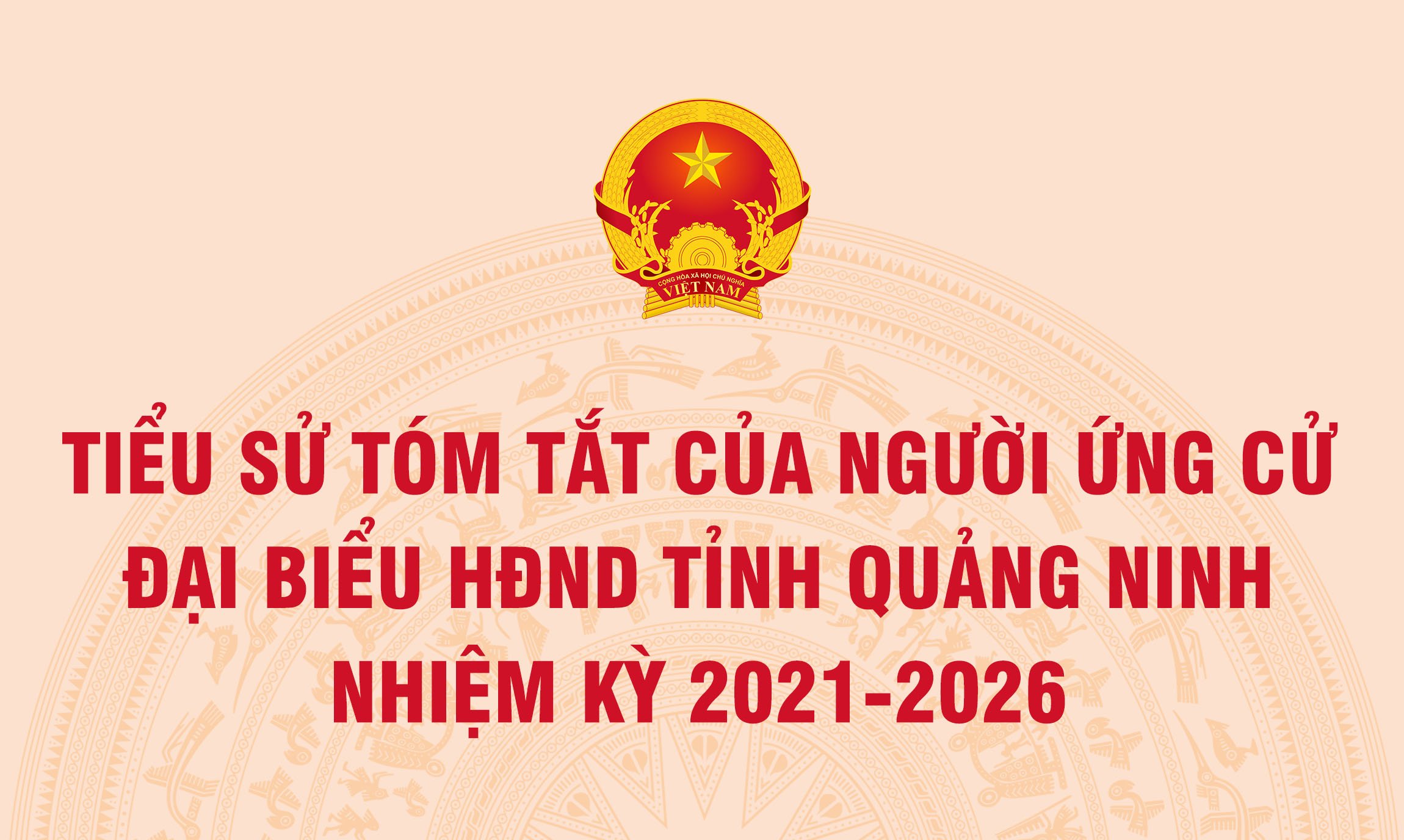 Tiểu sử tóm tắt của người ứng cử Đại biểu HĐND tỉnh Quảng Ninh nhiệm kỳ 2021 - 2026