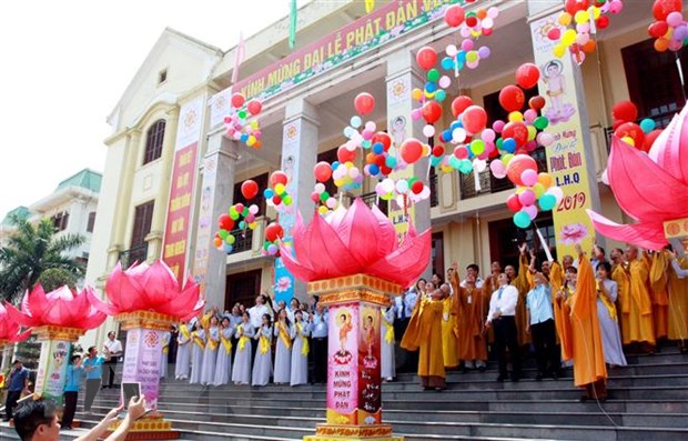 Đại lễ phật đản Vesak Liên hợp quốc tổ chức tại Thái Bình năm 2019. (Ảnh: Thế Duyệt/TTXVN)