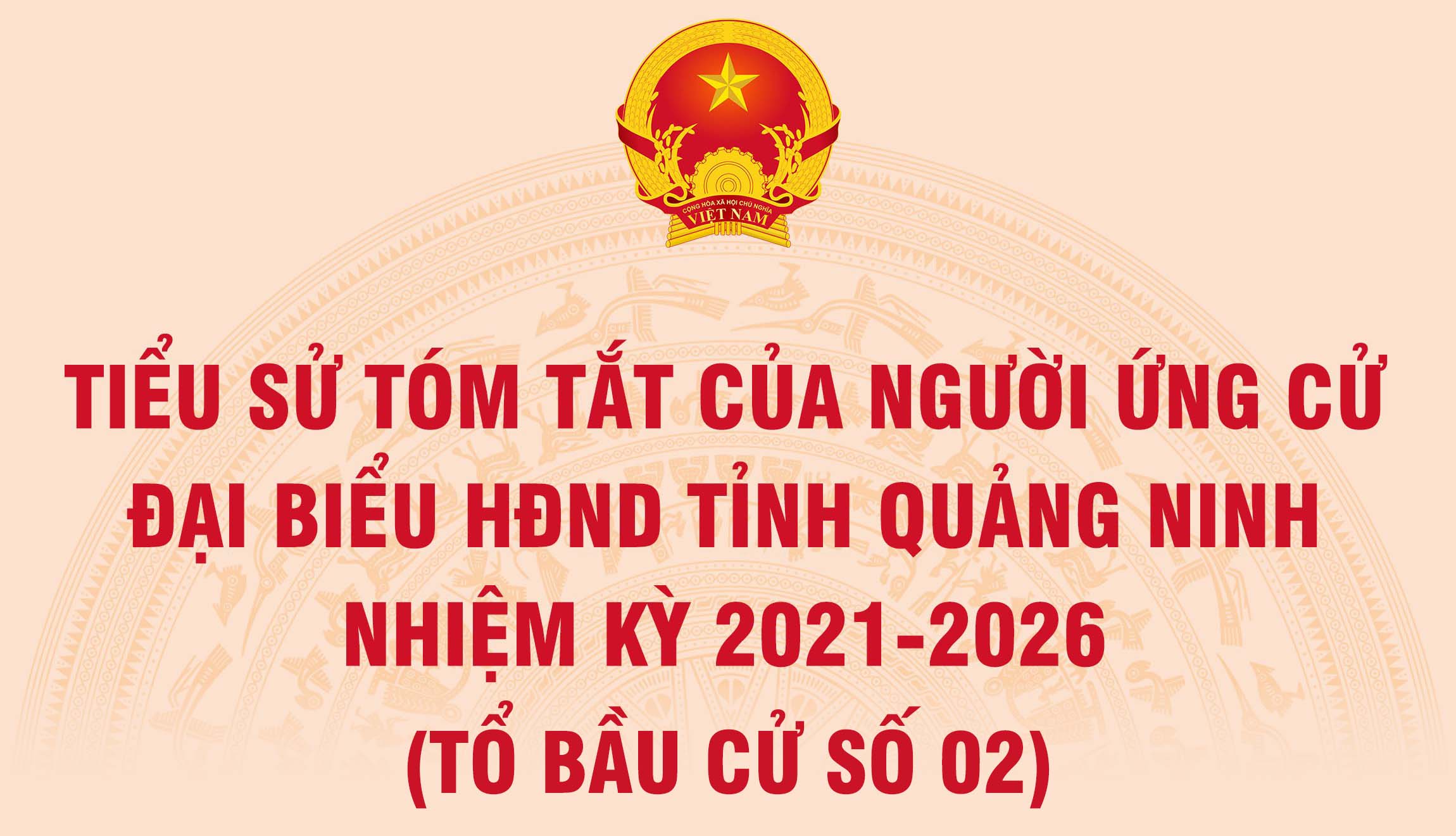 Tiểu sử tóm tắt của người ứng cử đại biểu HĐND tỉnh Quảng Ninh nhiệm kỳ 2021 - 2026 (Tổ bầu cử số 2)