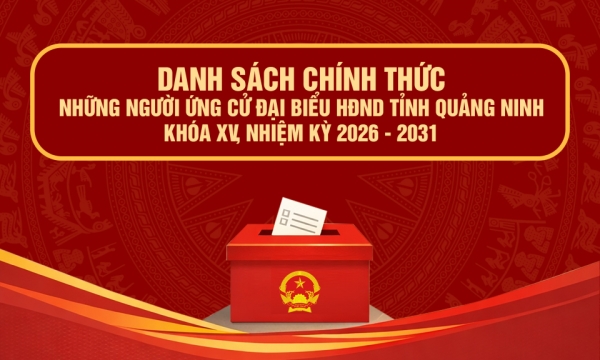 Danh sách chính thức những người ứng cử đại biểu HĐND tỉnh Quảng Ninh khóa XV, nhiệm kỳ 2026-2031