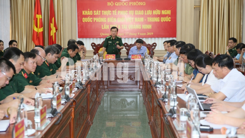 Trung tướng Hoàng Xuân Chiến, Ủy viên Trung ương Đảng, Uỷ viên Quân ủy Trung ương, Tư lệnh BĐBP, phát biểu tại buổi họp bàn (9-2019). Ảnh: Đỗ Phương
