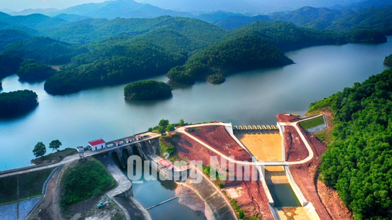 Công trình hồ chứa nước Đầm Hà Động (1-2019). Ảnh: Hùng Sơn