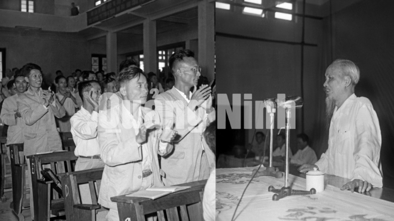 Chủ tịch Hồ Chí Minh nói chuyện với cán bộ chủ chốt tỉnh Hải Ninh (8-5-1961).