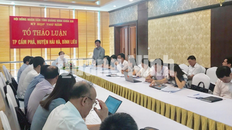 Đại biểu các Tổ TP Cẩm Phả, huyện Hải Hà, Bình Liêu tham gia thảo luận.