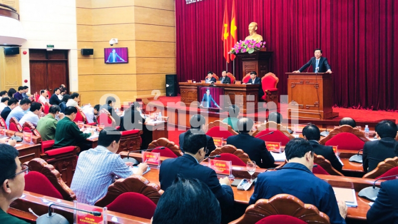 Kỳ họp thứ 32, Ban Chấp hành Đảng bộ tỉnh khoá XIV (4-2019). Ảnh: Minh Thu