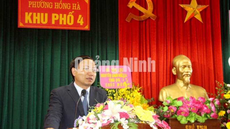 Đồng chí Nguyễn Xuân Ký, Bí thư Tỉnh ủy, Chủ tịch HĐND tỉnh, phát biểu tại ngày hội (11-2020). Ảnh: Thu Chung