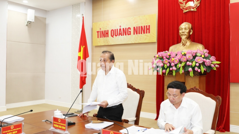 Đồng chí Trương Hòa Bình, Phó Thủ tướng Thường trực Chính phủ phát biểu chỉ đạo tại buổi làm việc (8-2020). Ảnh: Đỗ Phương