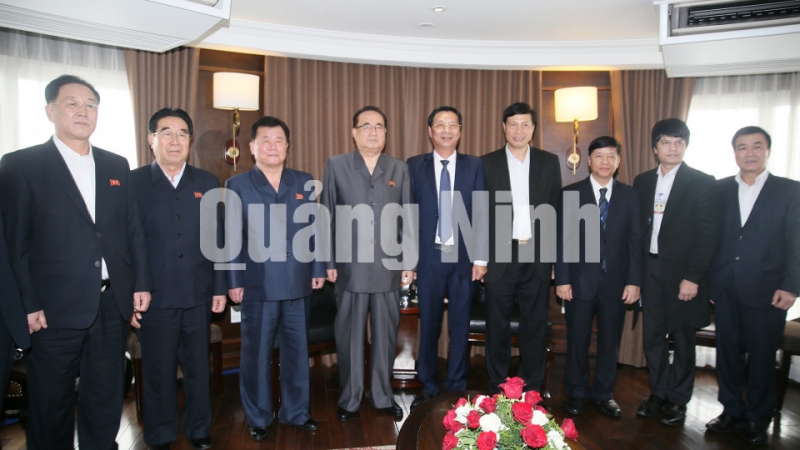 Các đồng chí lãnh đạo tỉnh Quảng Ninh tiếp đoàn lãnh đạo cấp cao Đảng WPK (27-2-2019). Ảnh: Đỗ Phương