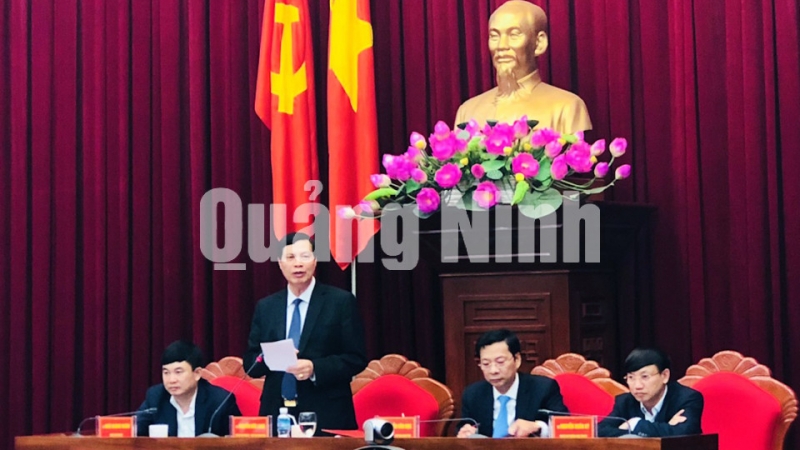 Đồng chí Nguyễn Đức Long, Phó Bí thư Tỉnh uỷ, Chủ tịch UBND tỉnh, phát biểu ý kiến tại hội nghị (4-2019). Ảnh: Minh Thu