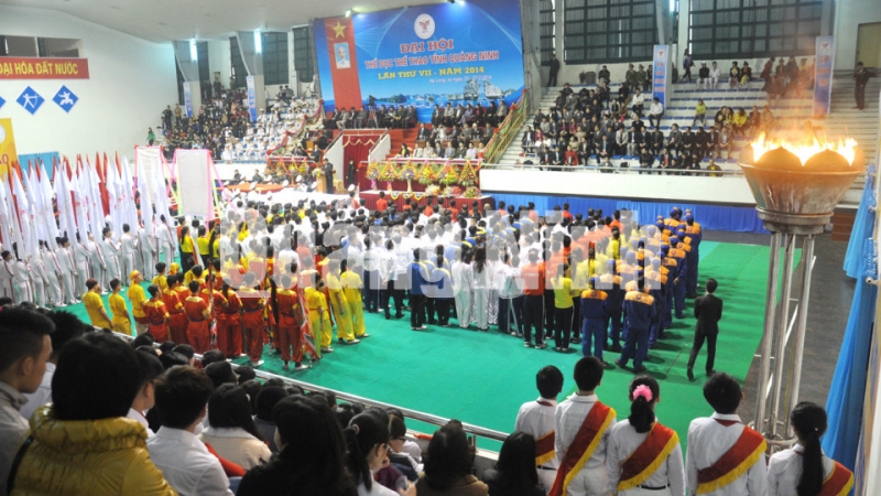Quang cảnh lễ khai mạc Đại hội TDTT tỉnh Quảng Ninh lần thứ 7-2014.