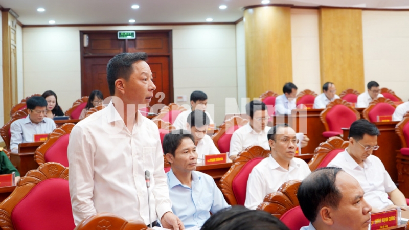 Đại biểu phát biểu tại hội nghị (3-2020). Ảnh: Thu Chung