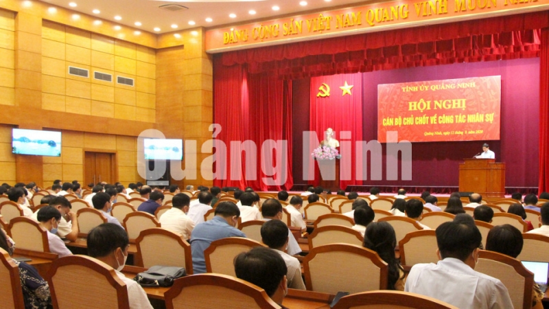 Hội nghị cán bộ chủ chốt về công tác nhân sự (8-2020). Ảnh: Thu Chung