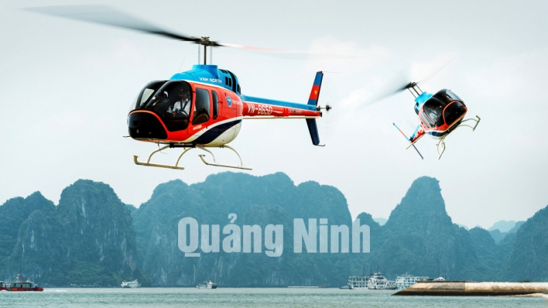 Dịch vụ bay trực thăng thăm vịnh Hạ Long (12-2019). Ảnh: Hùng Sơn