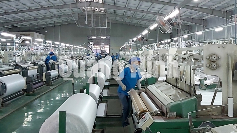 Lao động sản xuất tại Công ty TNHH Vinanewtarp Việt Nam, KCN Cái Lân (6-2019). Ảnh: Thanh Hằng