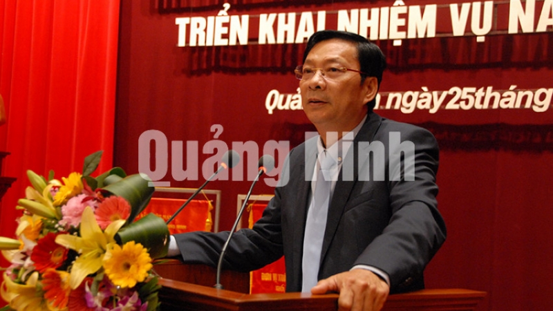 Đồng chí Nguyễn Văn Đọc, Bí thư Tỉnh ủy, Chủ tịch HĐND tỉnh phát biểu chỉ đạo tại hội nghị.